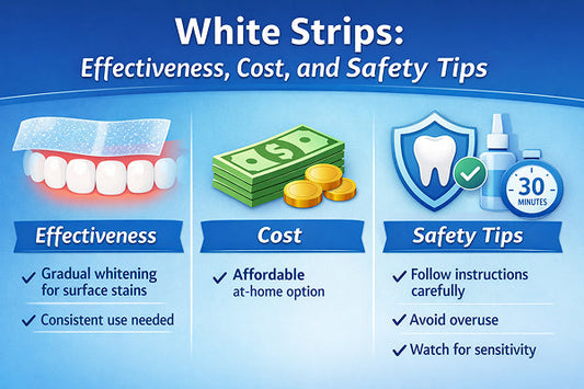 Graphic of whitening strips benefits