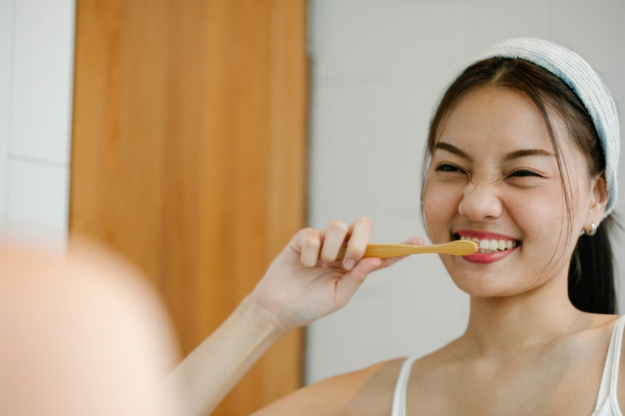 Brushing teeth for a bright smile