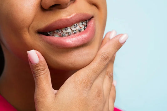 A woman with increased lip size due to wearing braces
