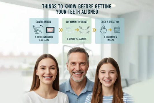 An image of a family smiling in braces