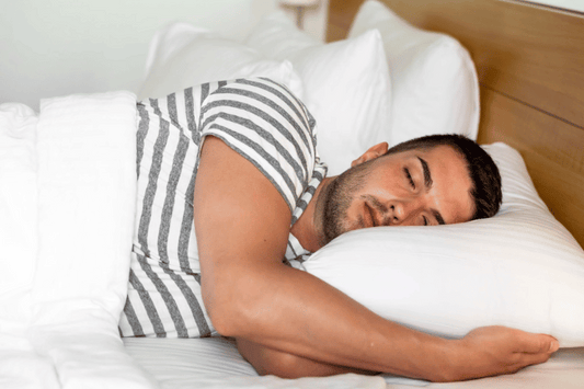 Man comfortably sleeping while clear aligners doing their work
