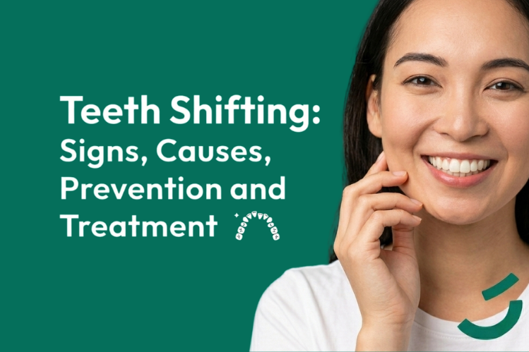 Smiling woman with subtle teeth shifting.
