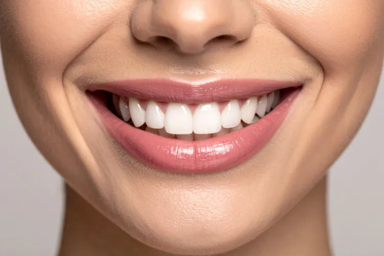 A girl is showing her perfect smile with confidence