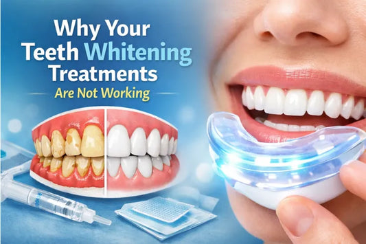 Side-by-side view showing stained teeth versus a brighter smile