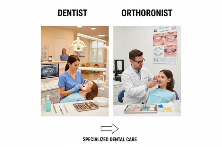 An image of an orthodontist and a dentist